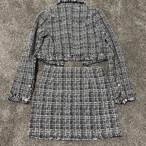 cropped blazer and skirt in size xs/s